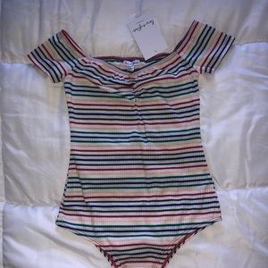 Love, Fire off the shoulder bodysuit